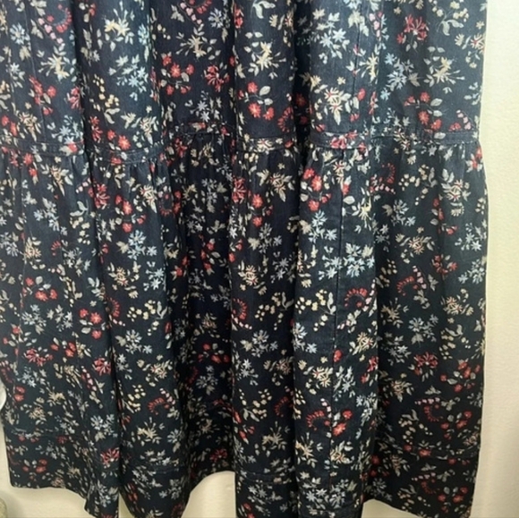 THE GREAT Bonnett Floral Corduroy Tiered Maxi Dress Size 2 Prairie Pockets - Picture 5 of 5